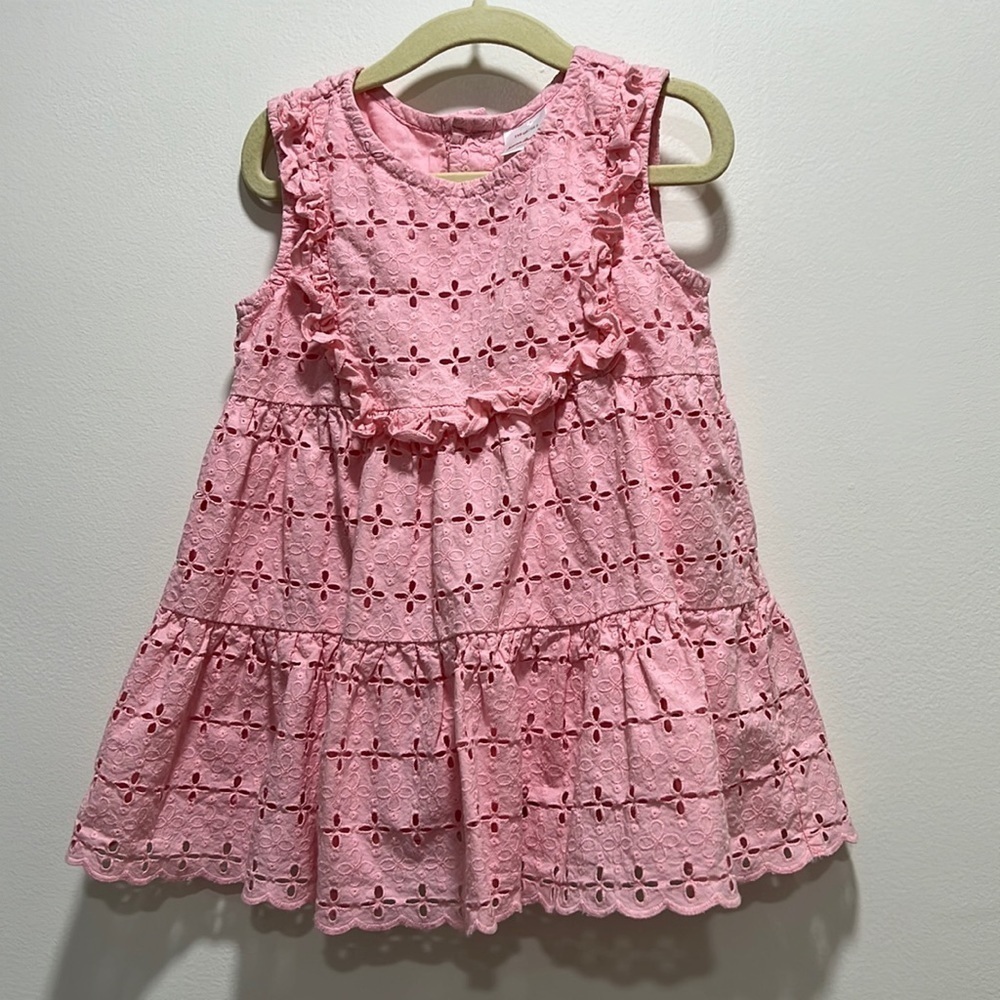 𝅺hanna Andersson Pink Eyelet Tank Top